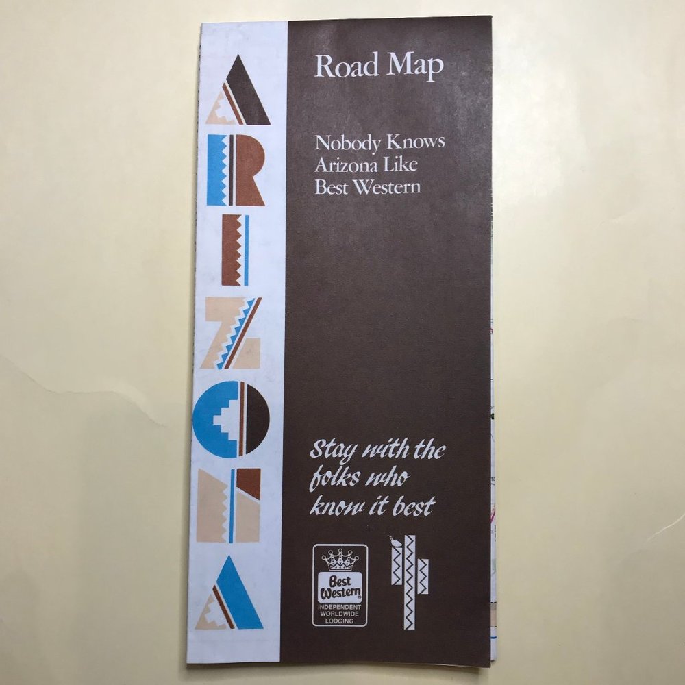 VINTAGE 1987 Best Western Arizona Road Map